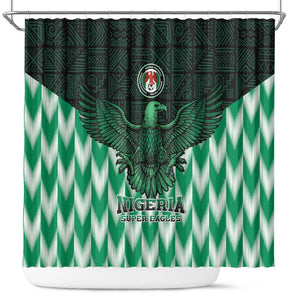 Custom Nigeria Football Shower Curtain African Pattern