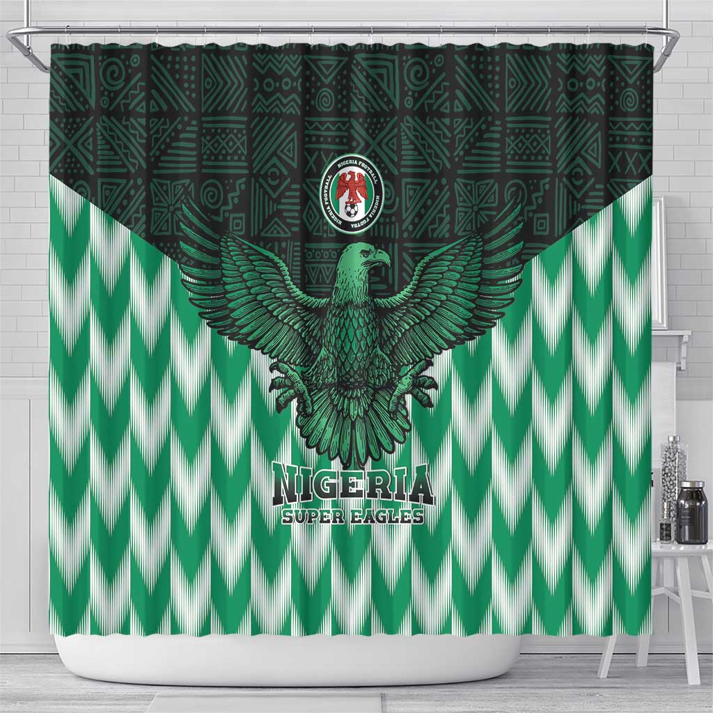 Custom Nigeria Football Shower Curtain African Pattern