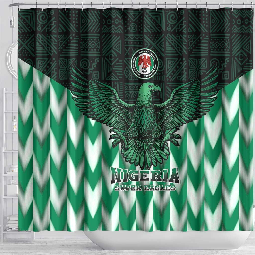 Custom Nigeria Football Shower Curtain African Pattern