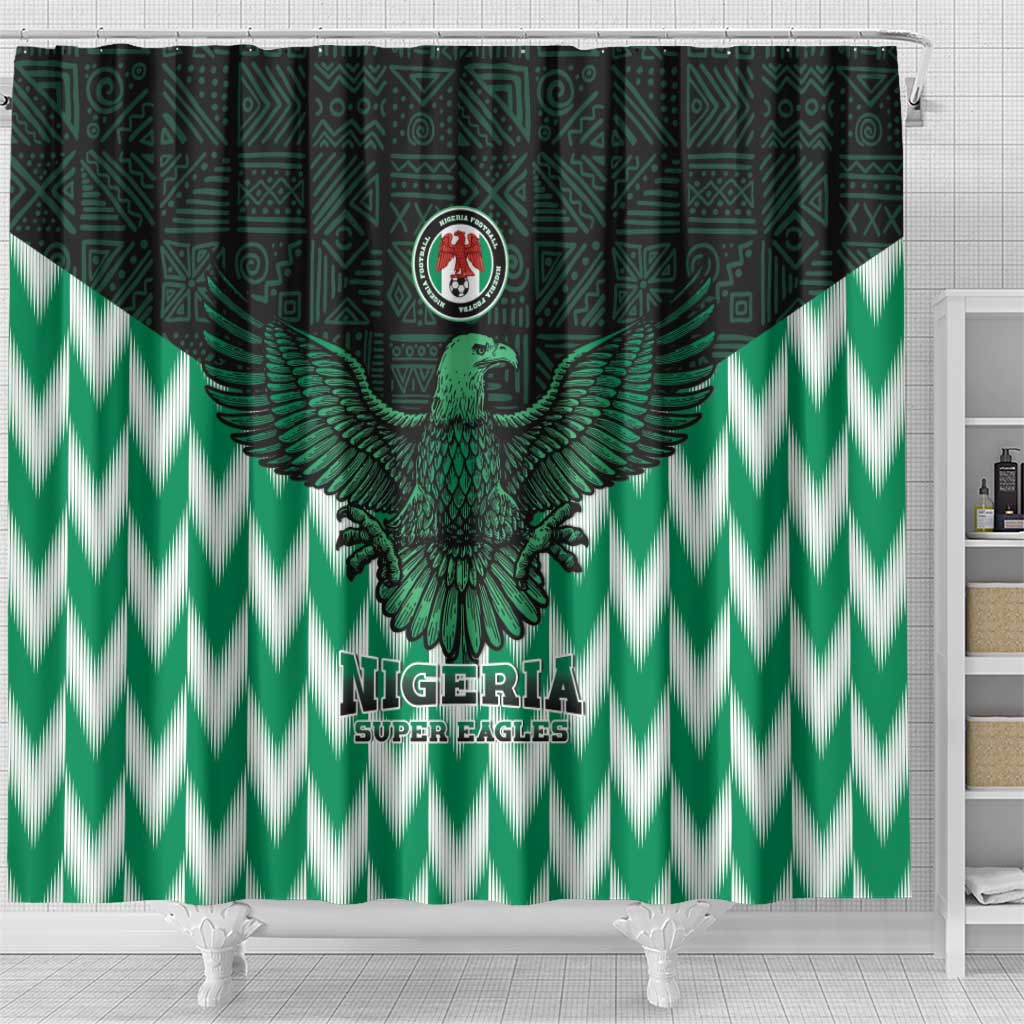 Custom Nigeria Football Shower Curtain African Pattern