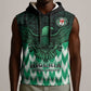Custom Nigeria Football Sleeveless Hoodie African Pattern - African Pride