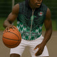 Custom Nigeria Football Sleeveless Zip Hoodie African Pattern - African Pride