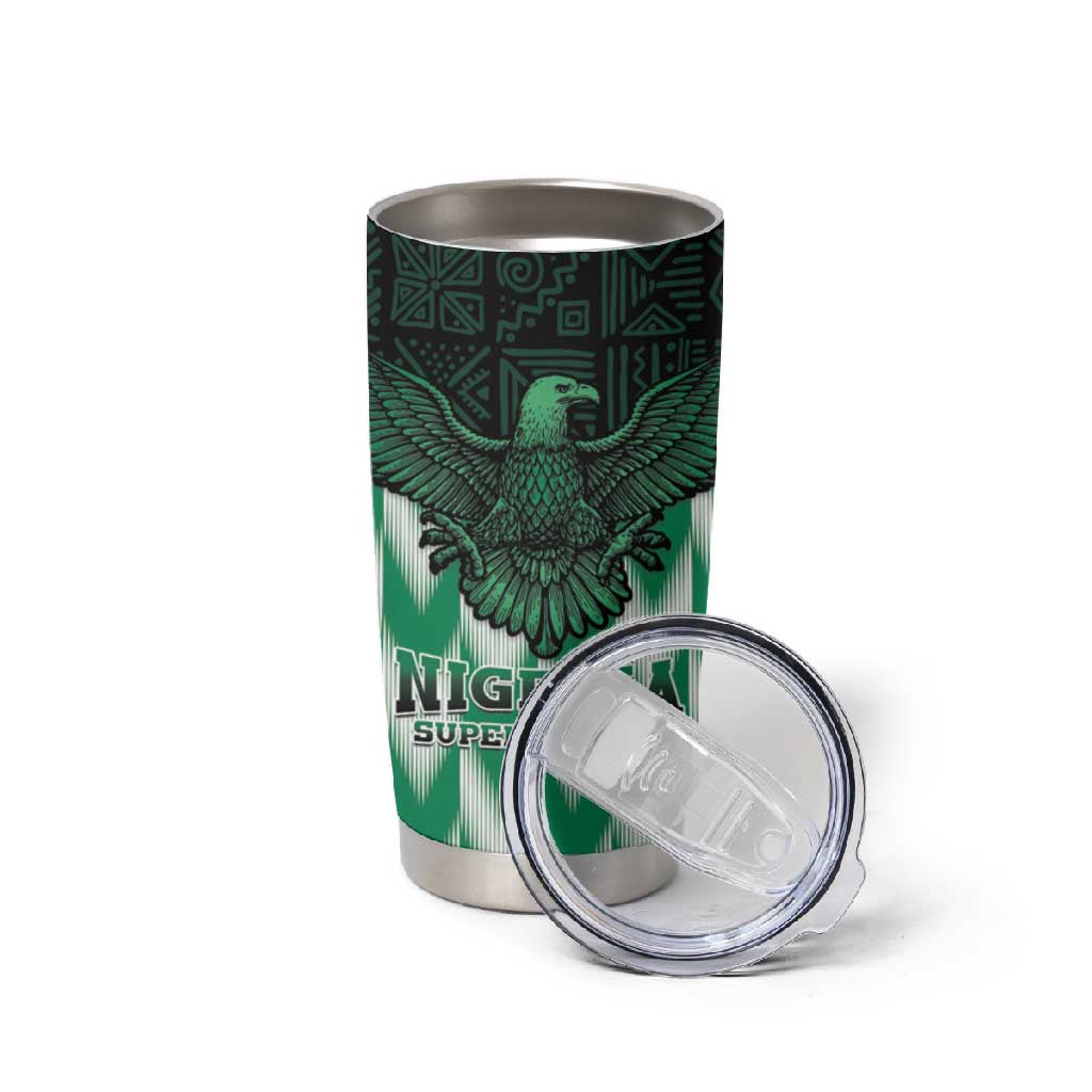 Custom Nigeria Football Tumbler Cup African Pattern