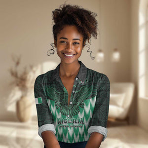 Custom Nigeria Football Women Casual Shirt African Pattern LT15
