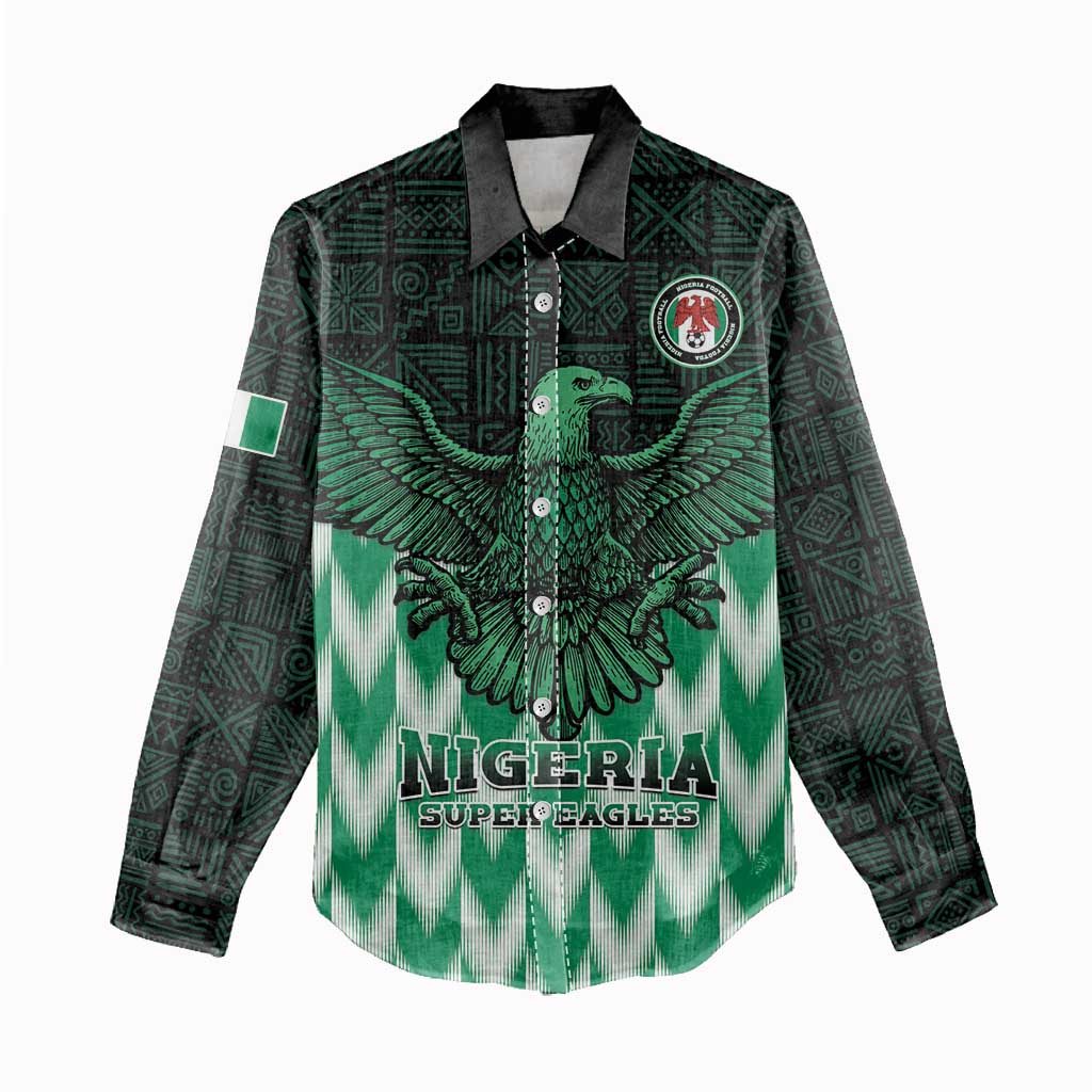 Custom Nigeria Football Women Casual Shirt African Pattern LT15