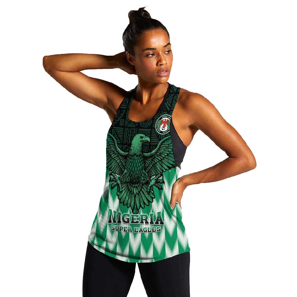 Custom Nigeria Football Women Racerback Tank African Pattern