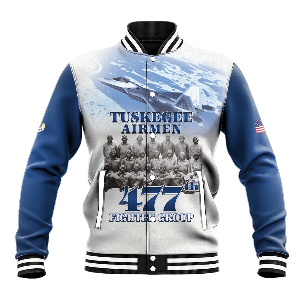 Tuskegee Airmen 477th Fighter Group Baseball Jacket Blue Heritage - African Pride