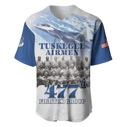 Tuskegee Airmen 477th Fighter Group Baseball Jersey Blue Heritage LT15