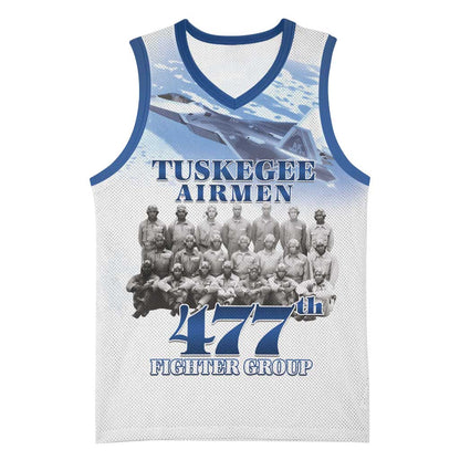 Tuskegee Airmen 477th Fighter Group Basketball Jersey Blue Heritage - African Pride