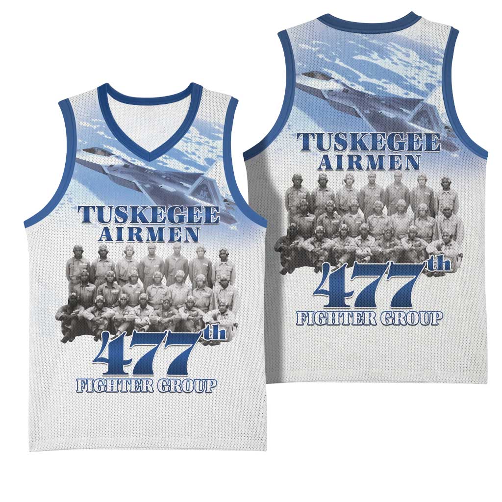 Tuskegee Airmen 477th Fighter Group Basketball Jersey Blue Heritage - African Pride