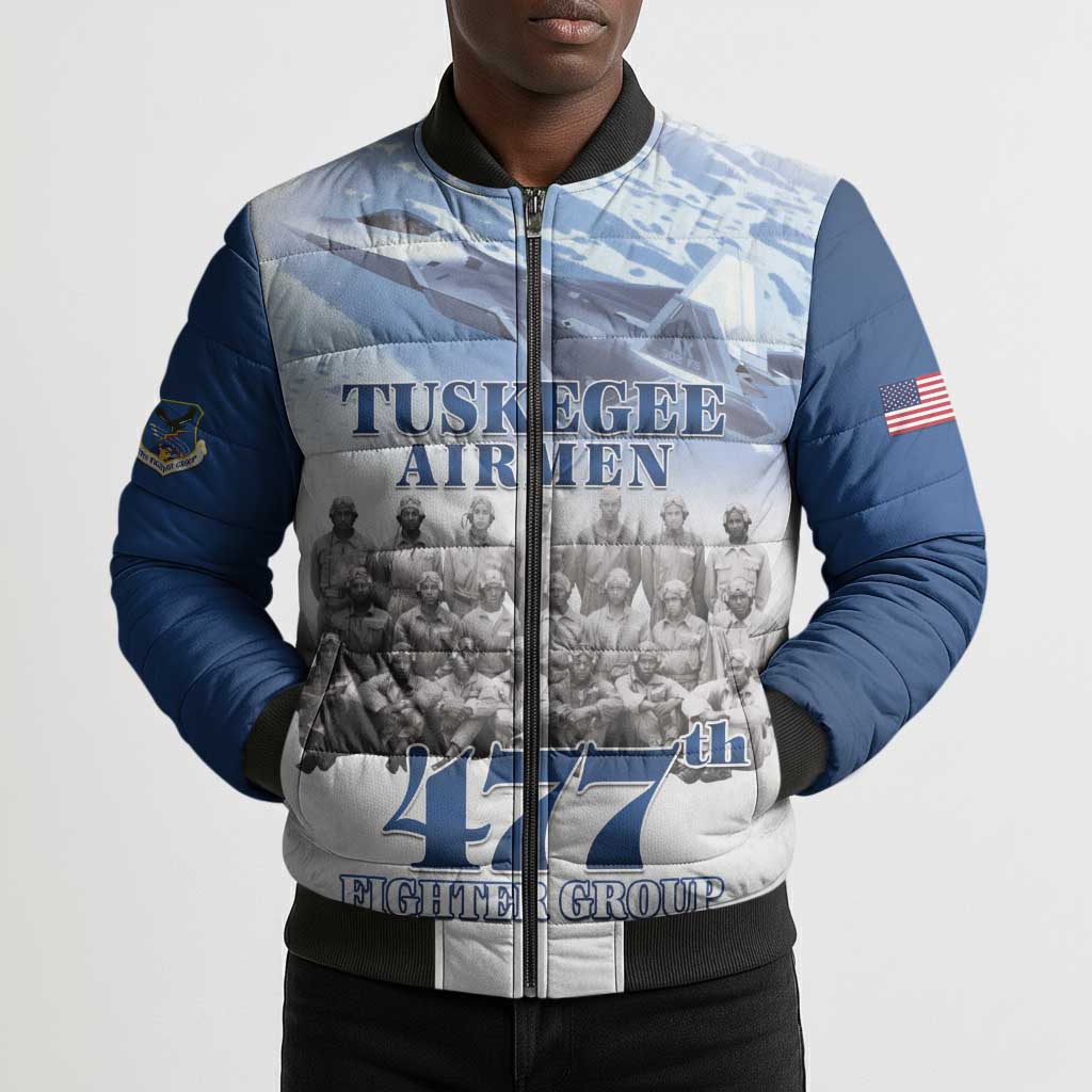 Blue Heritage Tuskegee Airmen Bomber Puffer Jacket 477th Fighter Group