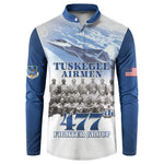 Blue Heritage Tuskegee Airmen Button Sweatshirt 477th Fighter Group