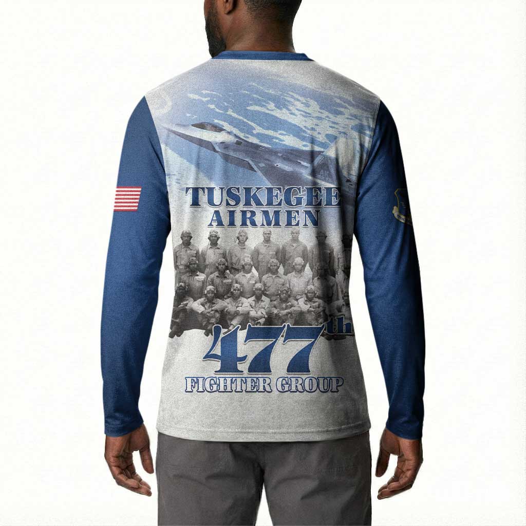 Blue Heritage Tuskegee Airmen Button Sweatshirt 477th Fighter Group