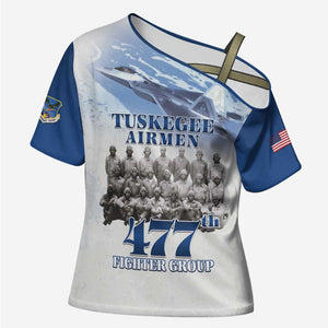 Blue Heritage Tuskegee Airmen Cross Shoulder Shirt 477th Fighter Group