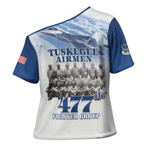 Blue Heritage Tuskegee Airmen Cross Shoulder Shirt 477th Fighter Group