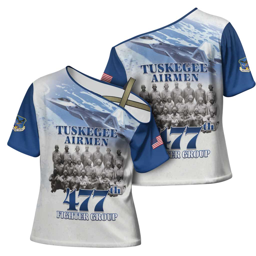Blue Heritage Tuskegee Airmen Cross Shoulder Shirt 477th Fighter Group