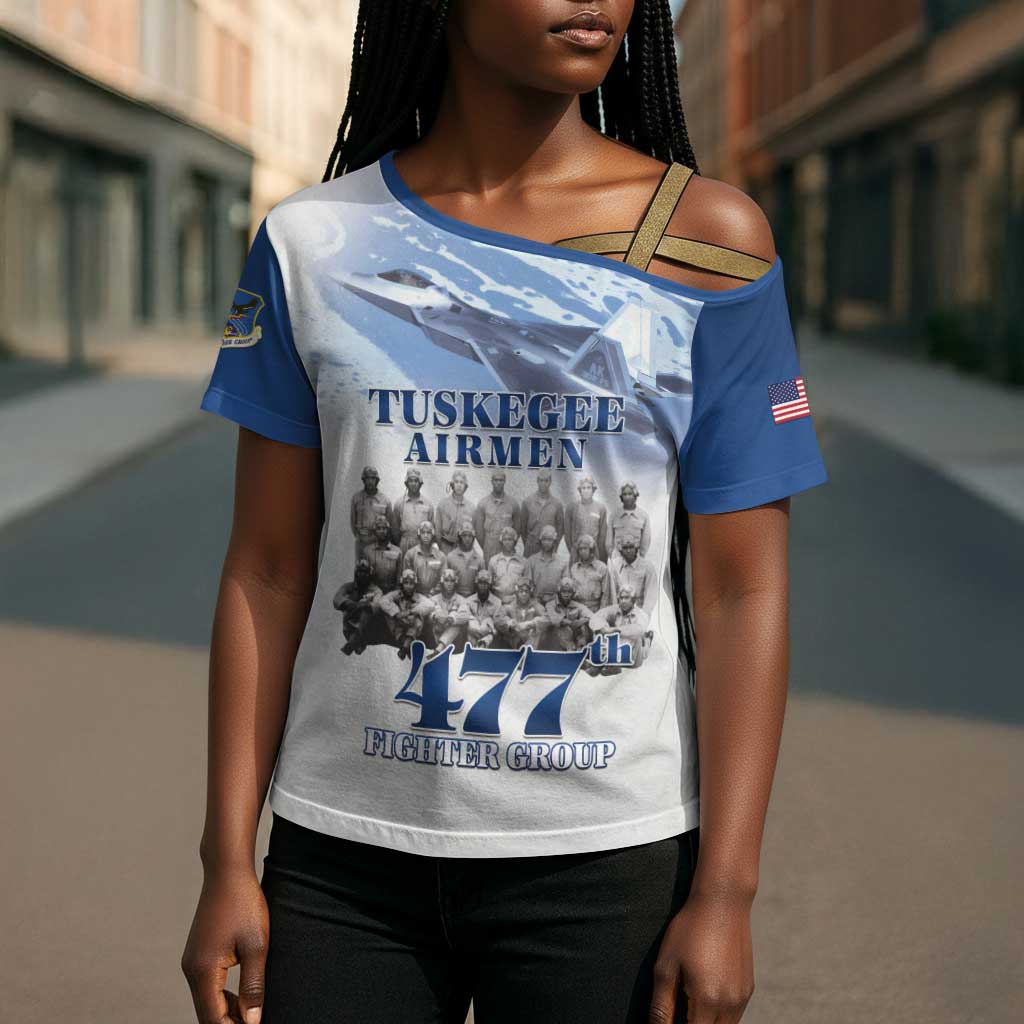 Blue Heritage Tuskegee Airmen Cross Shoulder Shirt 477th Fighter Group