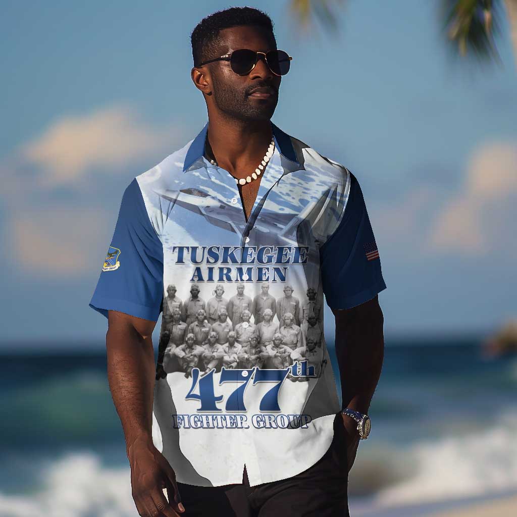 Tuskegee Airmen 477th Fighter Group Hawaiian Shirt Blue Heritage - African Pride