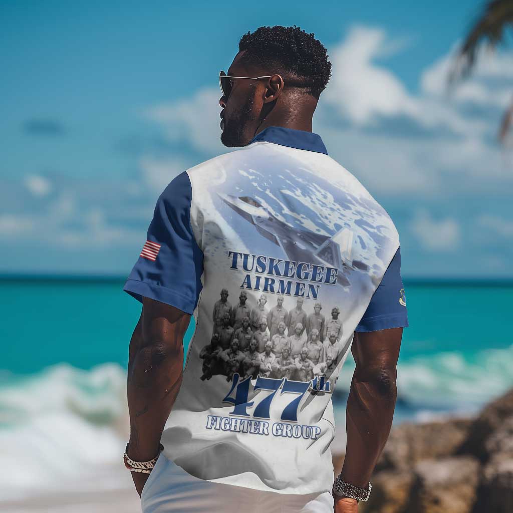 Tuskegee Airmen 477th Fighter Group Hawaiian Shirt Blue Heritage - African Pride