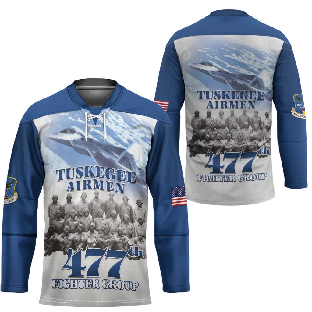 Blue Heritage Tuskegee Airmen Hockey Jersey 477th Fighter Group
