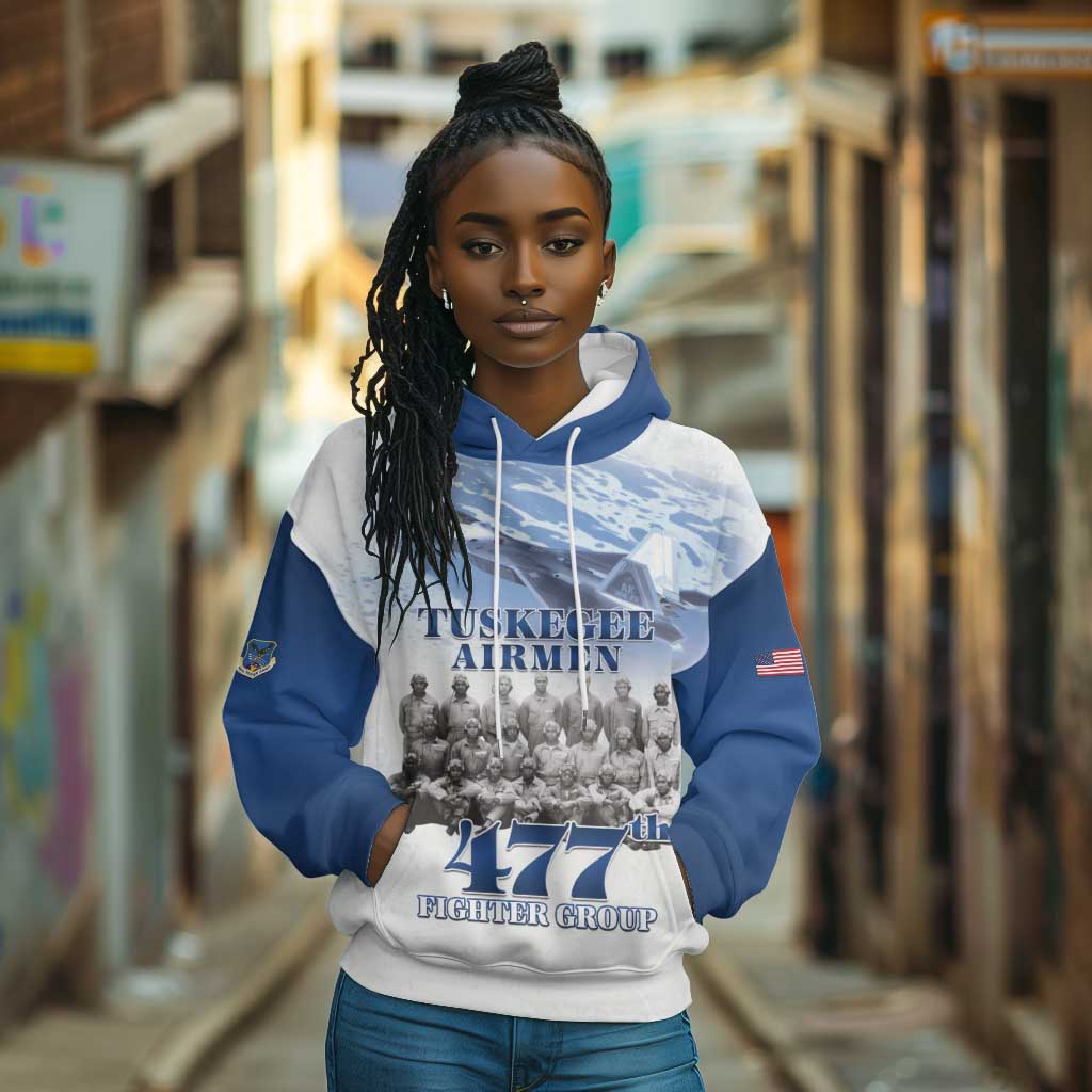 Tuskegee Airmen 477th Fighter Group Hoodie Blue Heritage - African Pride