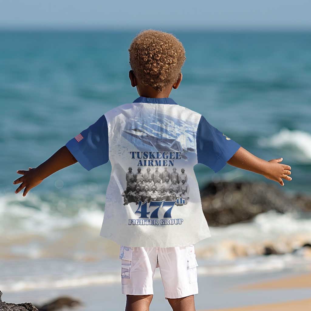 Tuskegee Airmen 477th Fighter Group Kid Hawaiian Shirt Blue Heritage - African Pride