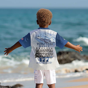 Tuskegee Airmen 477th Fighter Group Kid Hawaiian Shirt Blue Heritage - African Pride