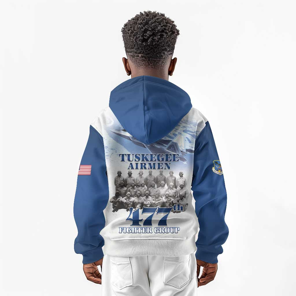 Tuskegee Airmen 477th Fighter Group Kid Hoodie Blue Heritage - African Pride