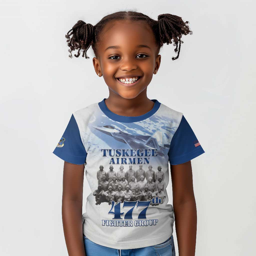 Tuskegee Airmen 477th Fighter Group Kid T shirt Blue Heritage - African Pride