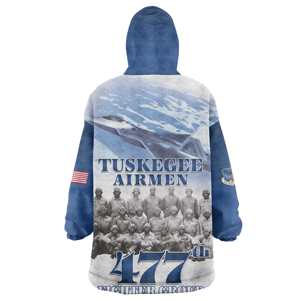 Tuskegee Airmen 477th Fighter Group Kid Wearable Blanket Hoodie Blue Heritage - African Pride
