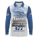 Tuskegee Airmen 477th Fighter Group Long Sleeve Polo Shirt Blue Heritage - African Pride