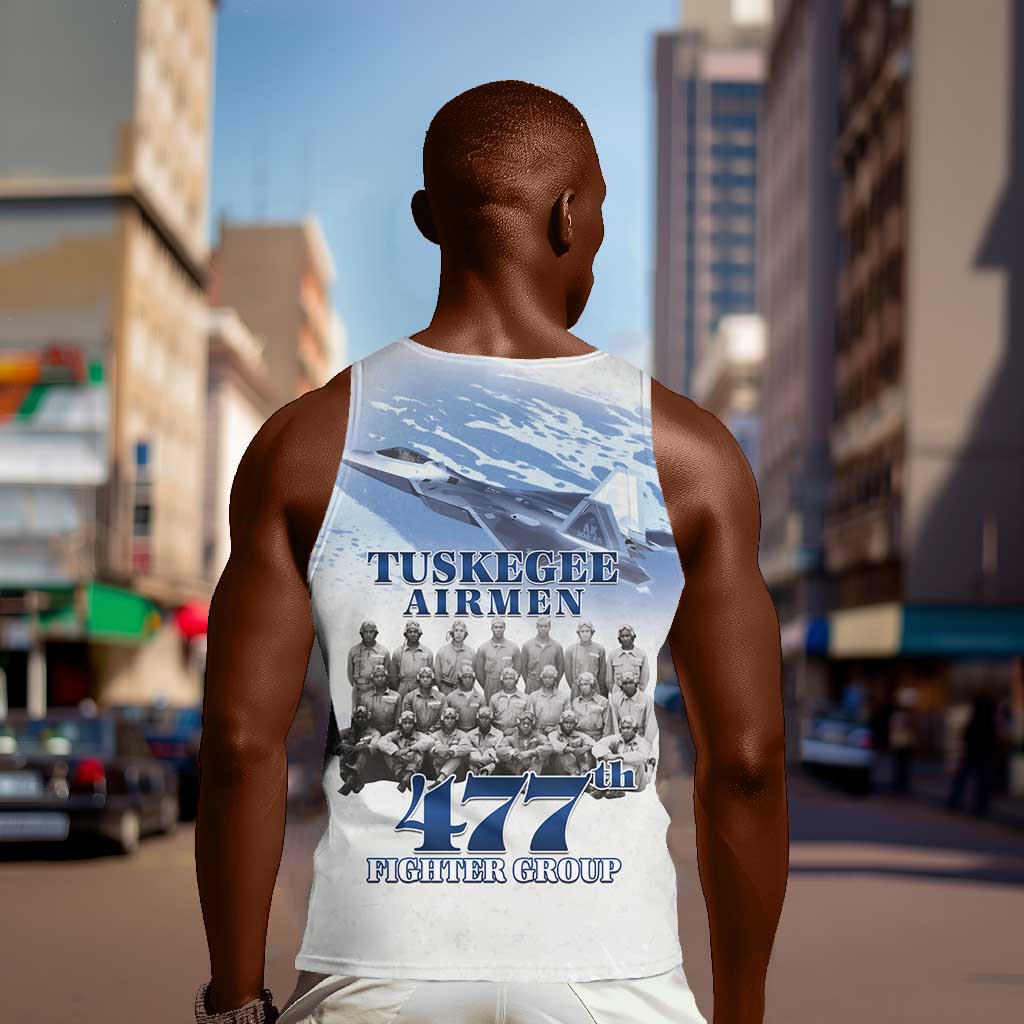Tuskegee Airmen 477th Fighter Group Men Tank Top Blue Heritage - African Pride