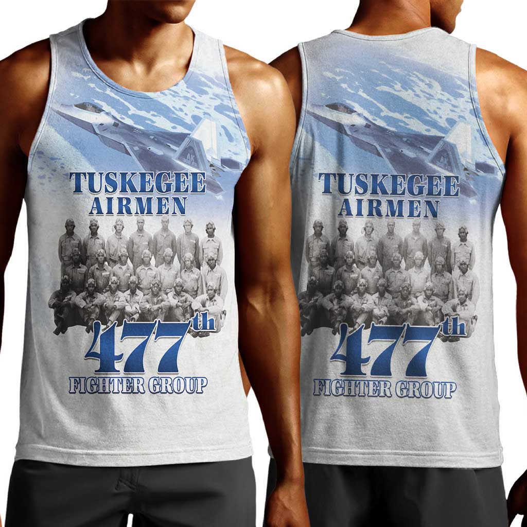 Tuskegee Airmen 477th Fighter Group Men Tank Top Blue Heritage - African Pride