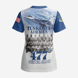 Tuskegee Airmen 477th Fighter Group Scrub Top Blue Heritage - African Pride