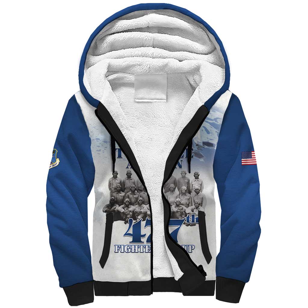 Tuskegee Airmen 477th Fighter Group Sherpa Hoodie Blue Heritage - African Pride