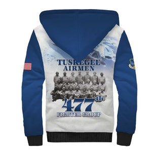 Tuskegee Airmen 477th Fighter Group Sherpa Hoodie Blue Heritage - African Pride