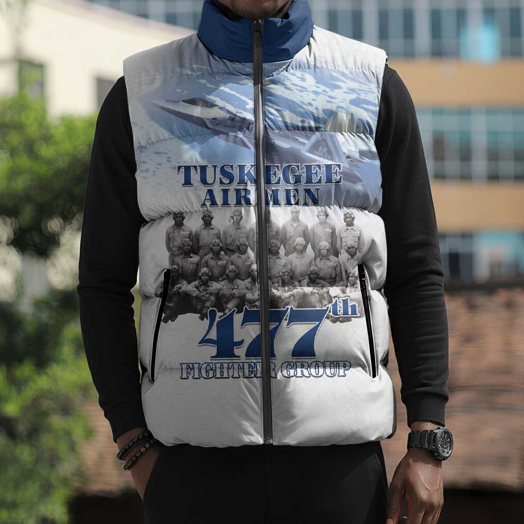 Blue Heritage Tuskegee Airmen Sleeveless Puffer Jacket 477th Fighter Group