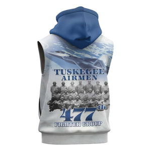 Tuskegee Airmen 477th Fighter Group Sleeveless Zip Hoodie Blue Heritage - African Pride