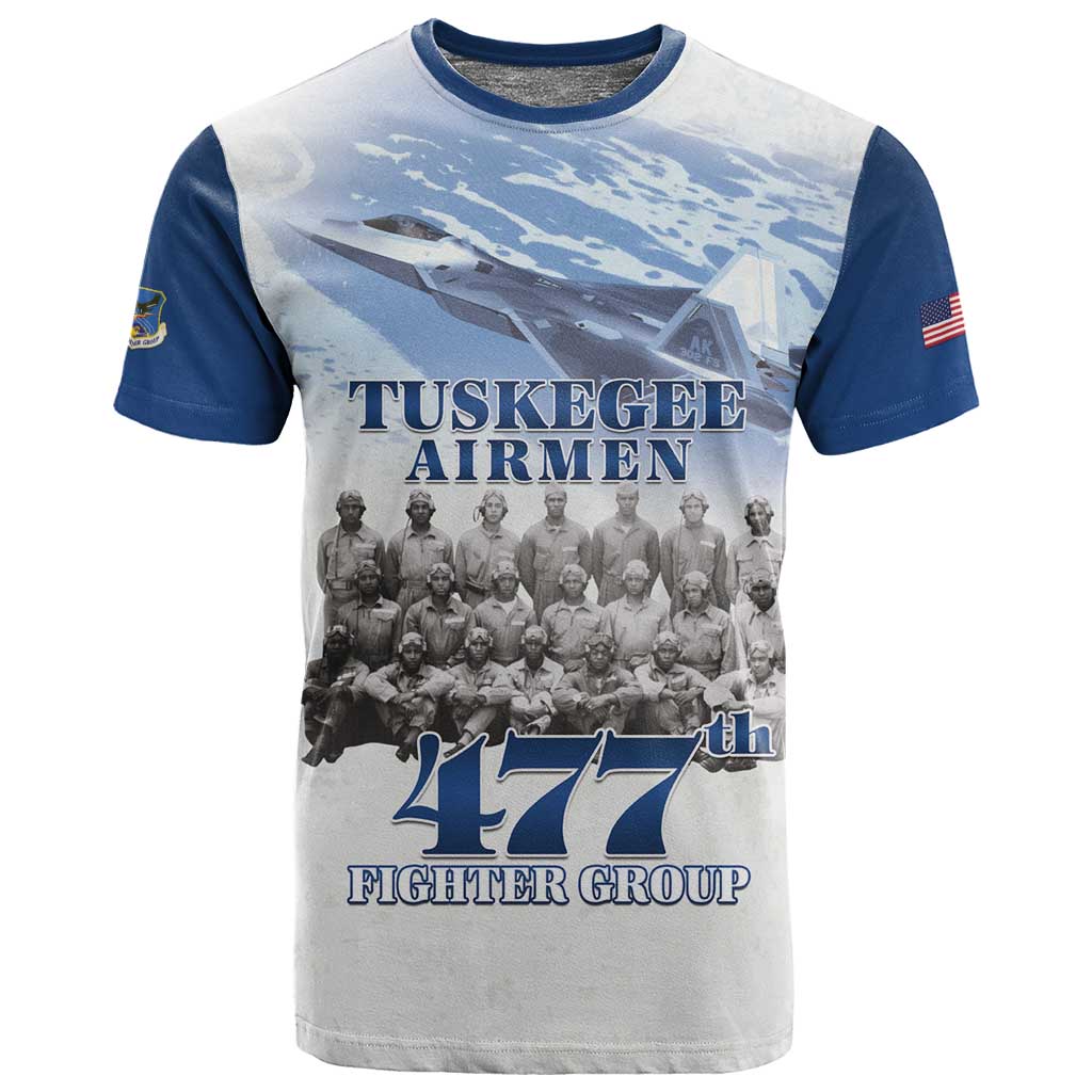 Tuskegee Airmen 477th Fighter Group T shirt Blue Heritage - African Pride