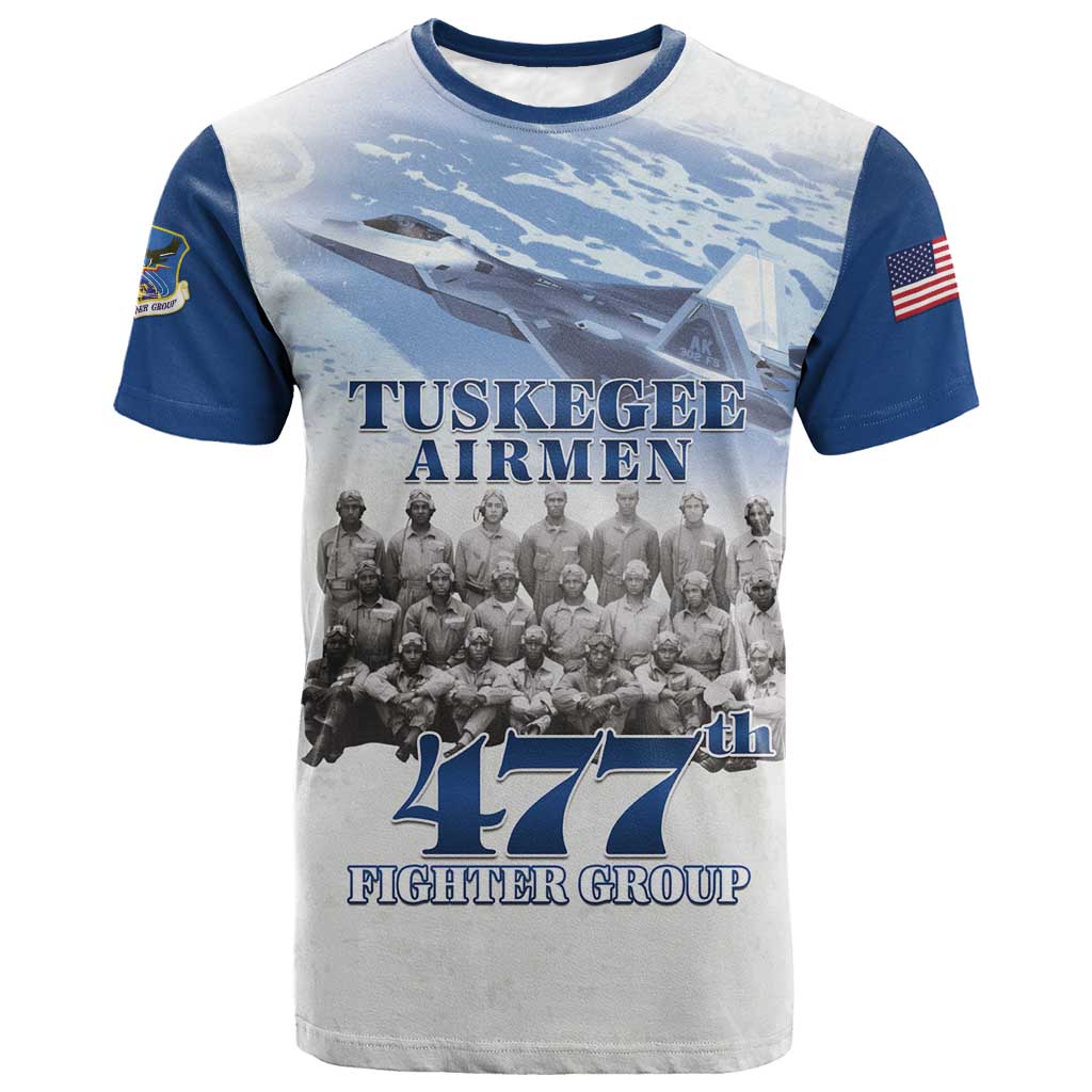 Tuskegee Airmen 477th Fighter Group T shirt Blue Heritage LT15