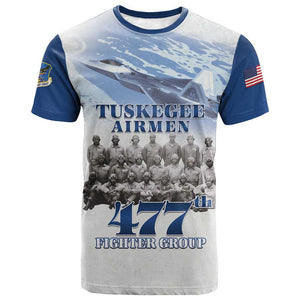 Tuskegee Airmen 477th Fighter Group T shirt Blue Heritage LT15