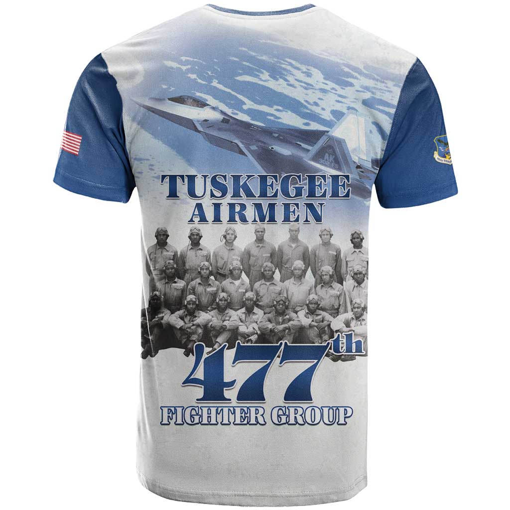 Tuskegee Airmen 477th Fighter Group T shirt Blue Heritage - African Pride