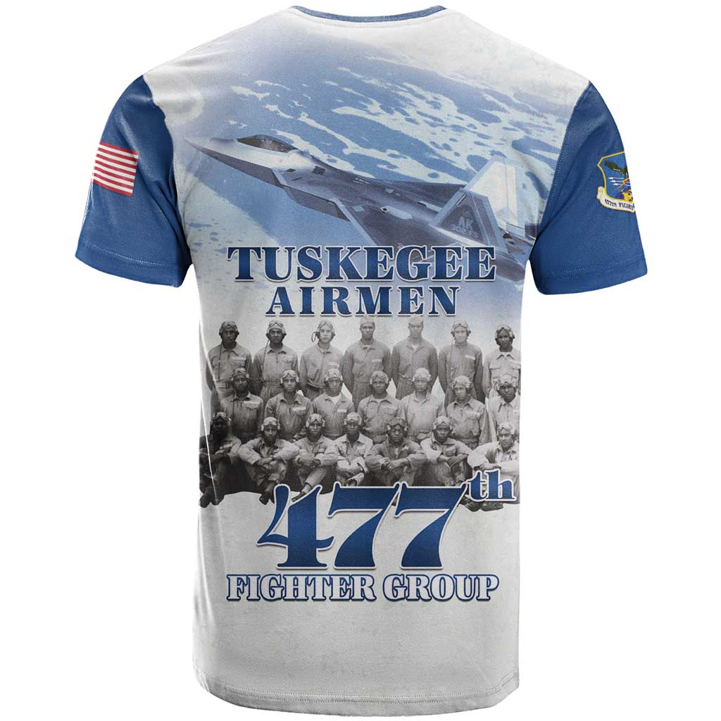 Tuskegee Airmen 477th Fighter Group T shirt Blue Heritage LT15