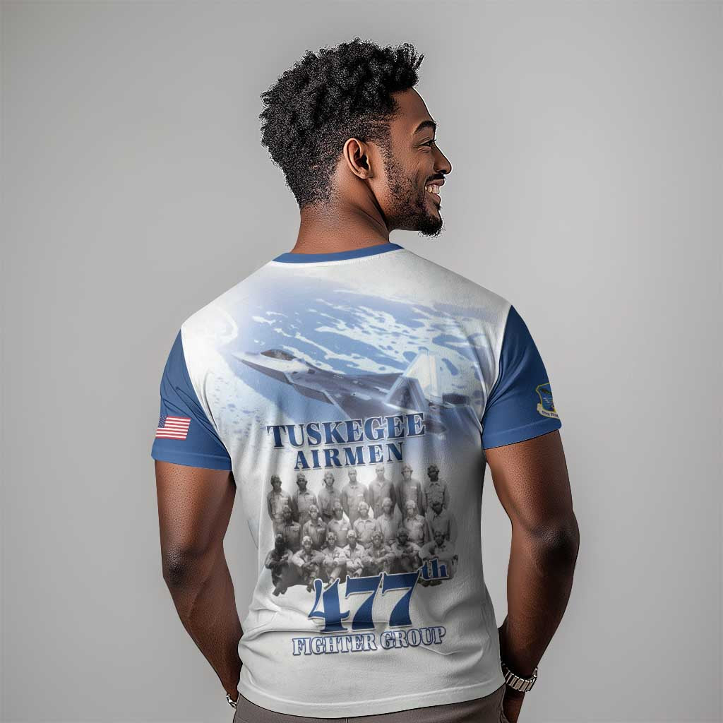 Tuskegee Airmen 477th Fighter Group T shirt Blue Heritage - African Pride