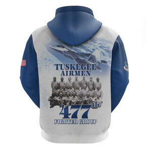 Tuskegee Airmen 477th Fighter Group Zip Hoodie Blue Heritage - African Pride