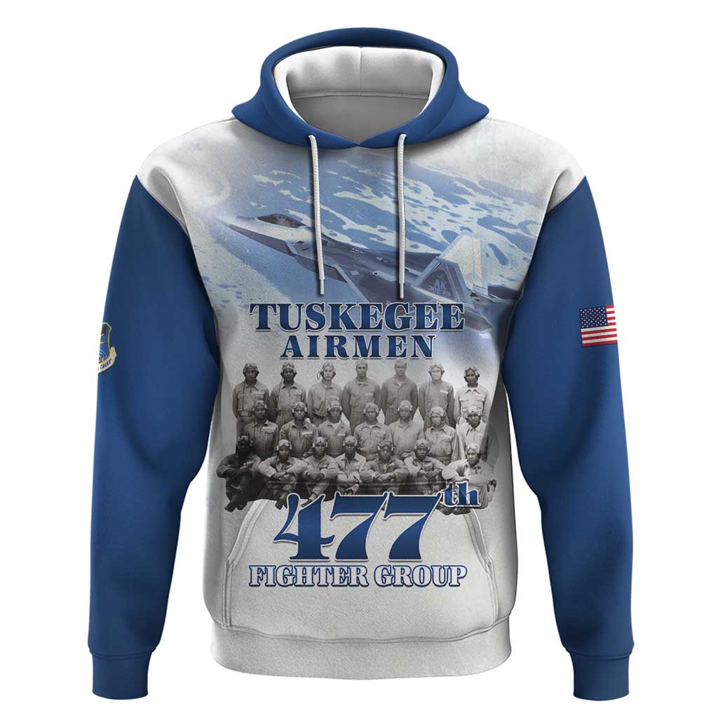 Tuskegee Airmen 477th Fighter Group Zip Hoodie Blue Heritage - African Pride