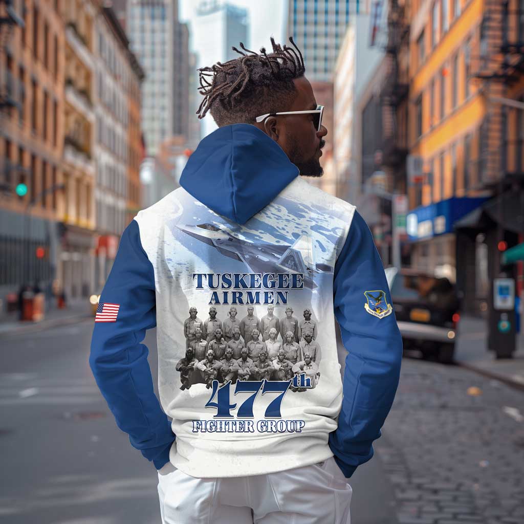 Tuskegee Airmen 477th Fighter Group Zip Hoodie Blue Heritage - African Pride
