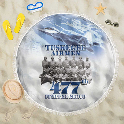 Tuskegee Airmen WWII Heroes Beach Blanket 477th Fighter Group - African Pride