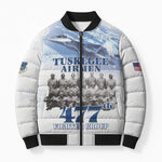 Tuskegee Airmen 477th Fighter Group Bomber Puffer Jacket Blue Sky Heritage