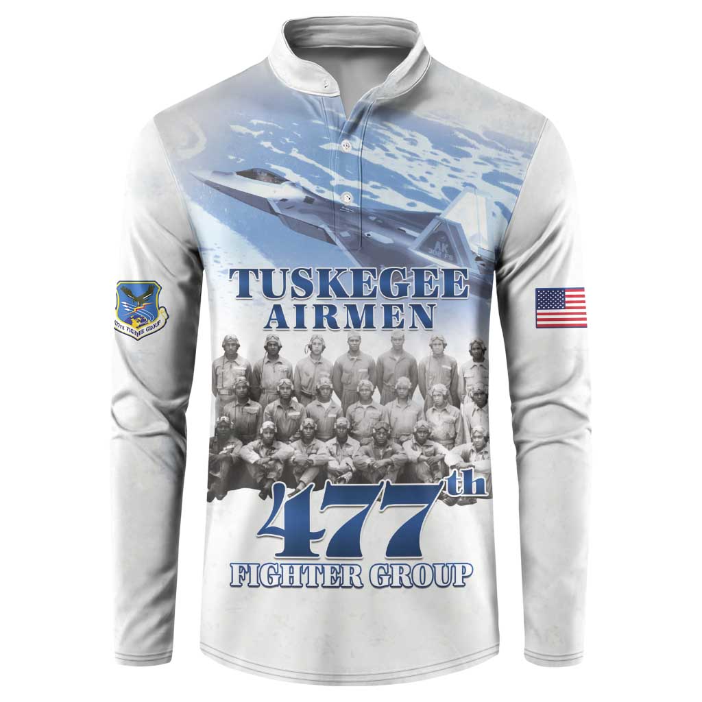 Tuskegee Airmen 477th Fighter Group Button Sweatshirt Blue Sky Heritage